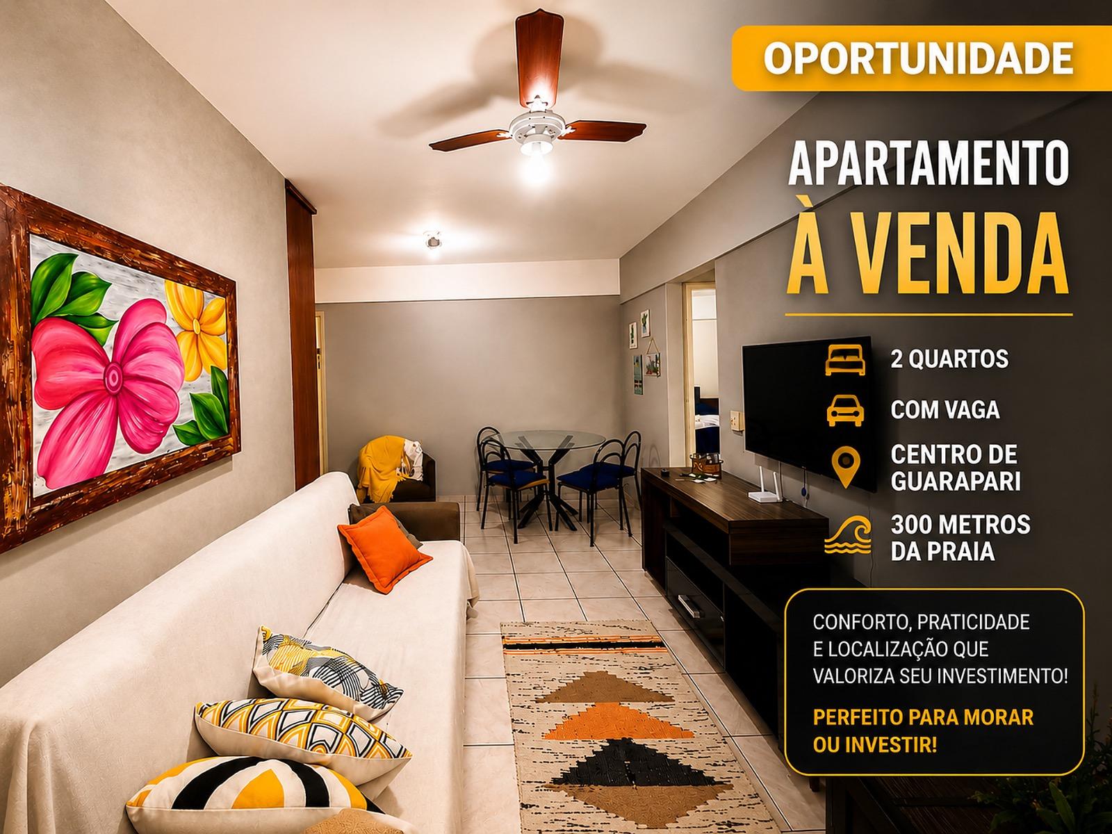 Imperdível apartamento à venda em Guarapari-ES, Centro: 2 quartos, 1 suíte, 1 sala, 2 banheiros, 1 vaga, 65m². Venha conferir!