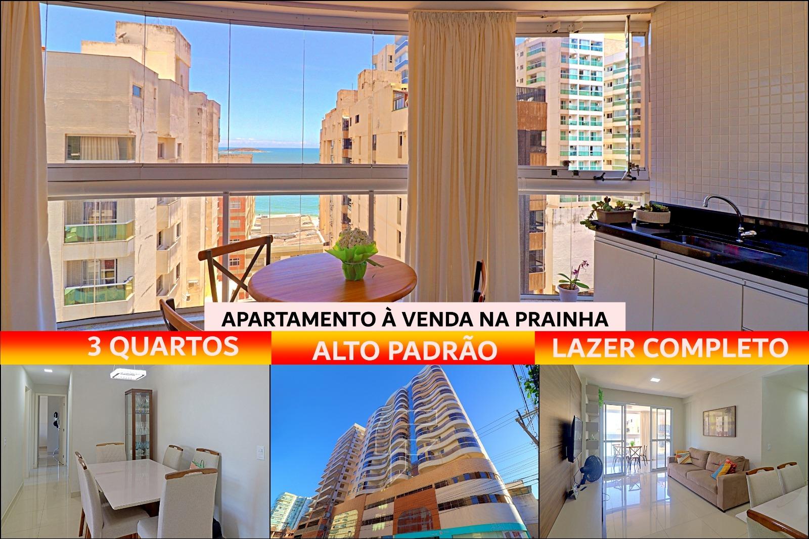 Apartamento de 3 quartos com varanda gourmet, 2 vagas, lazer na cobertura na Prainha em Guarapari - ES