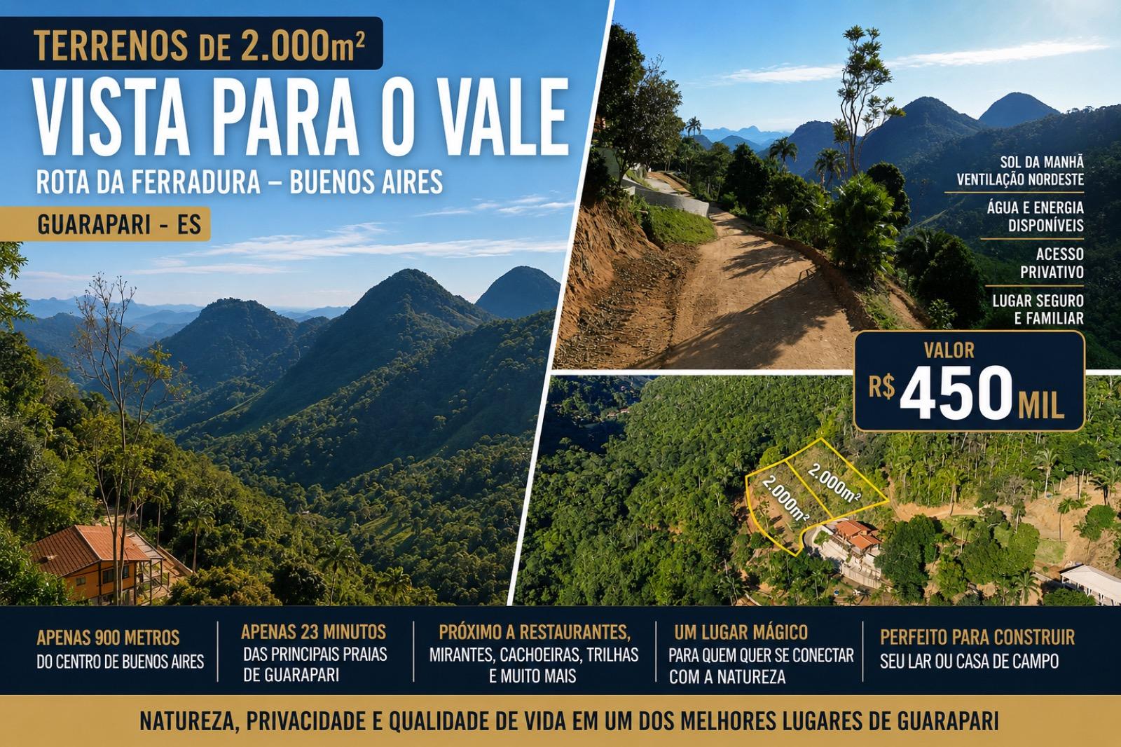 Terreno à venda na Rota da Ferradura em Buenos Aires Guarapari-ES com 2.000 m² de área. Venha conferir!