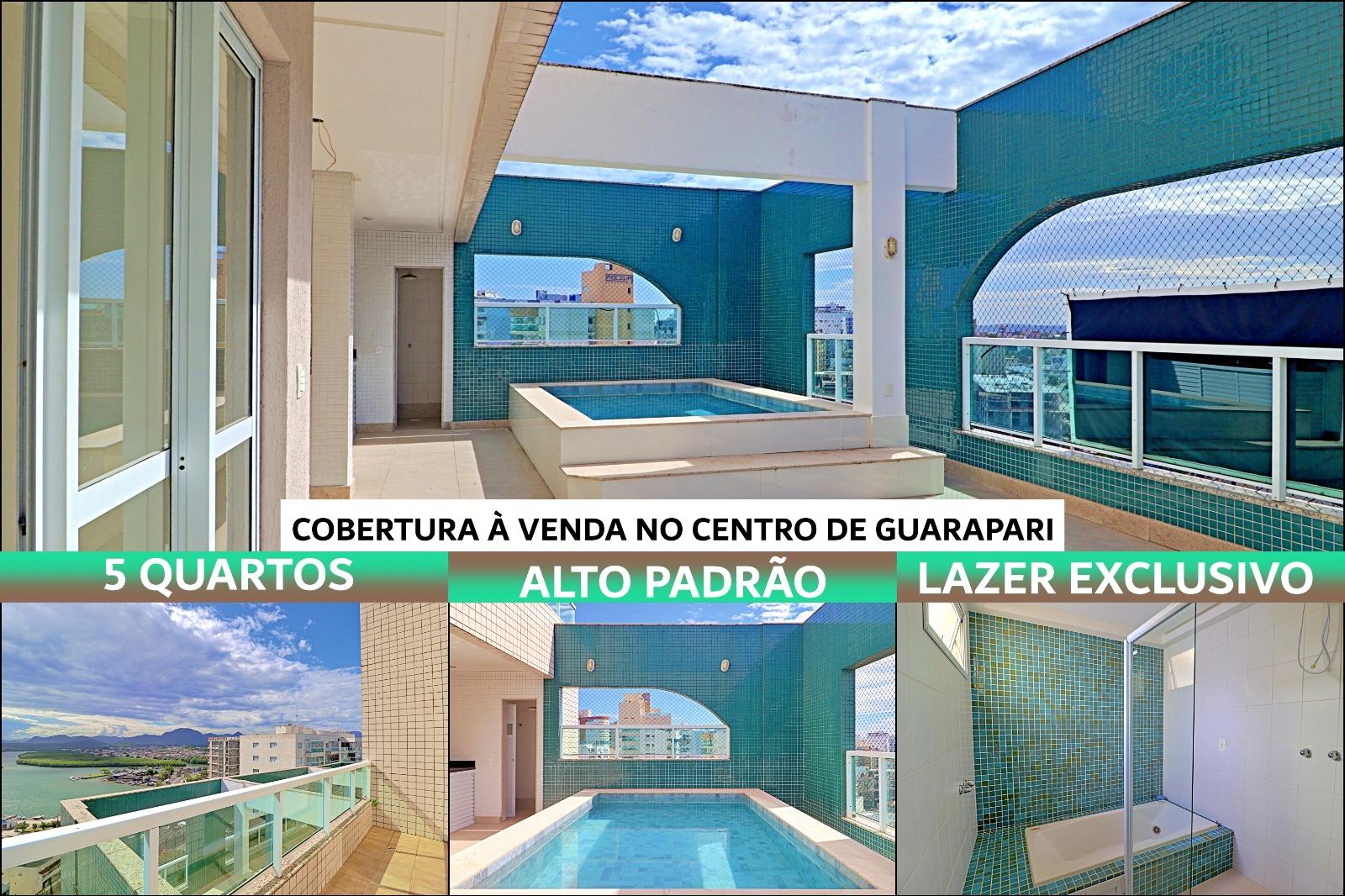 Imperdível cobertura duplex no Centro de Guarapari-ES: 6 quartos, 5 suítes, 7 banheiros, 4 vagas de garagem, 351m². Chegou a sua vez!