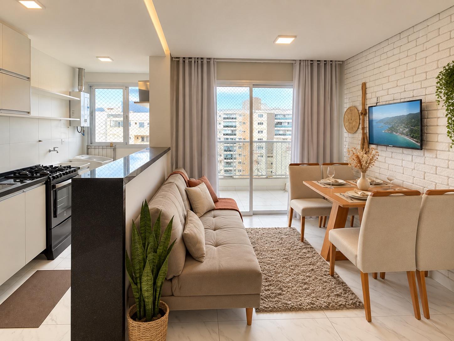 Apartamento a venda na quadra do mar Praia do Morro, 2 quartos, 1 suíte, 2 banheiros, 1 vaga, 60m².